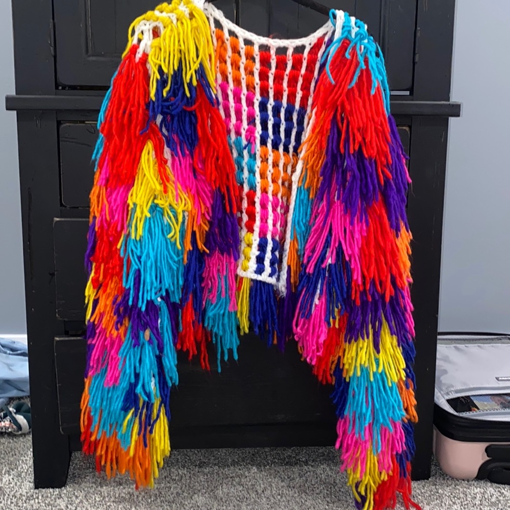 BRIGHT COLOR FRINGE JACKET